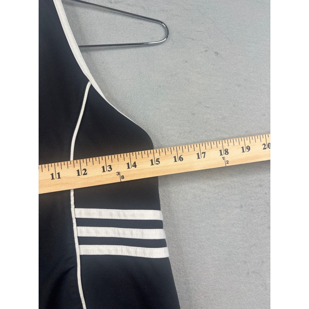 Adidas ClimaCool Racerback Tank Top Black White Stripes Shelf Bra Womens Large - Picture 3 of 6